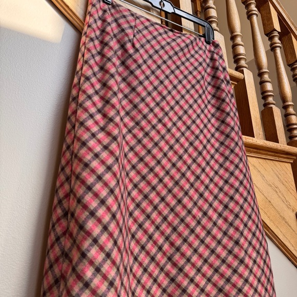 Vintage Casual Corner Womens Plaid Wool A-Line Midi Skirt 8 Preppy Academia Work - Picture 2 of 11